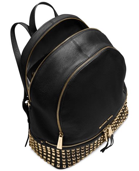 black and gold backpack michael kors|Michael Kors black backpack large.